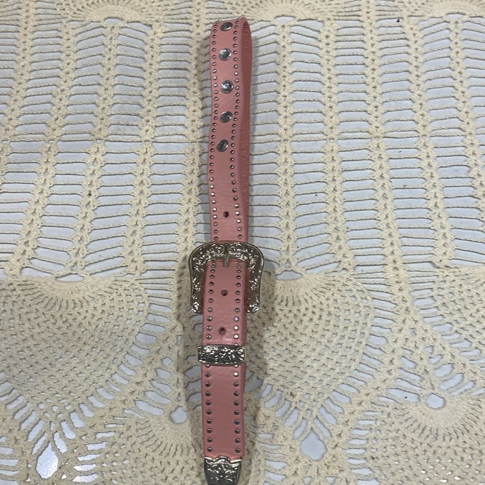 Nacona Belt Company Pink Leather Vintage Western Belt, 24” Waist Rodeo Ready!
